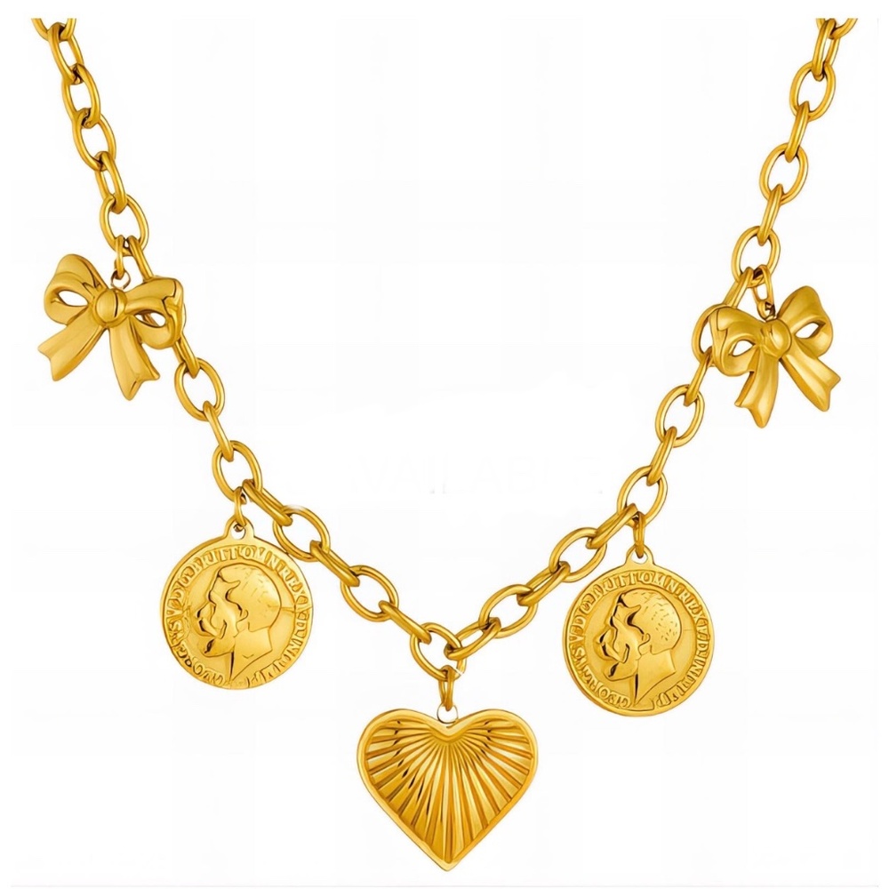 HEART NECKLACE 18K GOLD PLATED STEEL